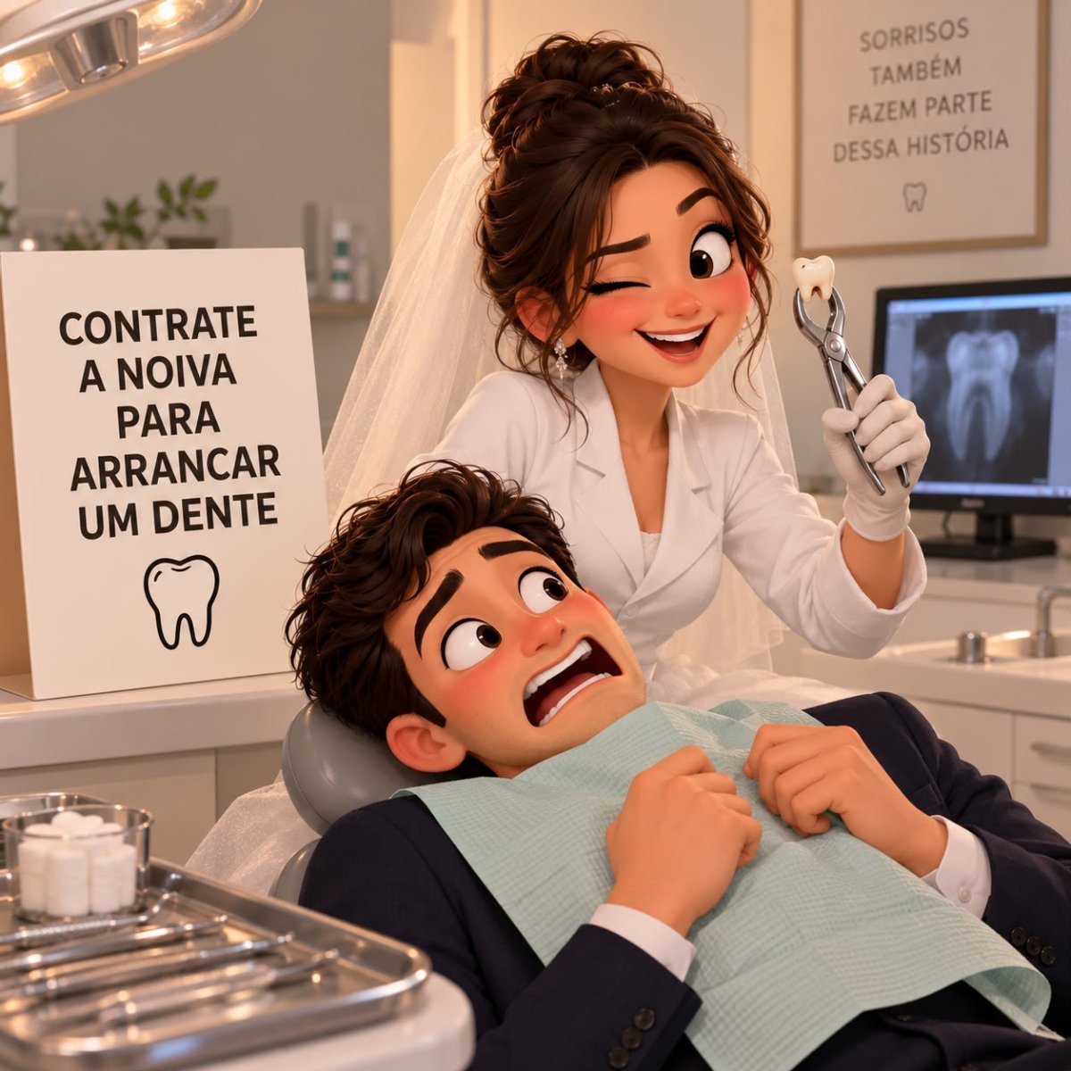 Contrate a noiva para arrancar um dente
