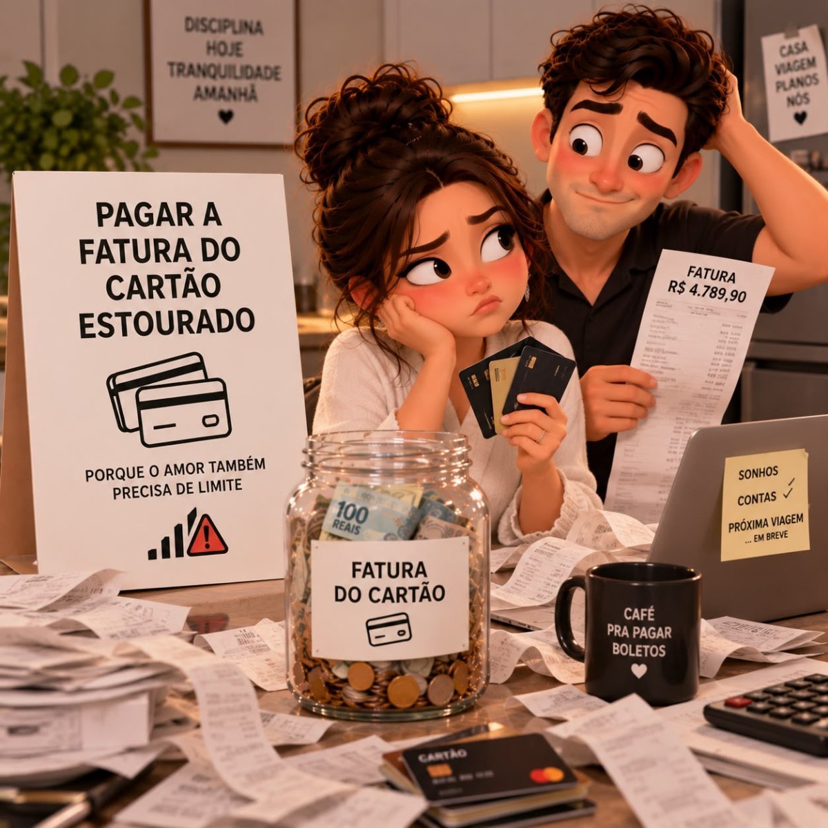 Pagar a fatura do cartão estourado