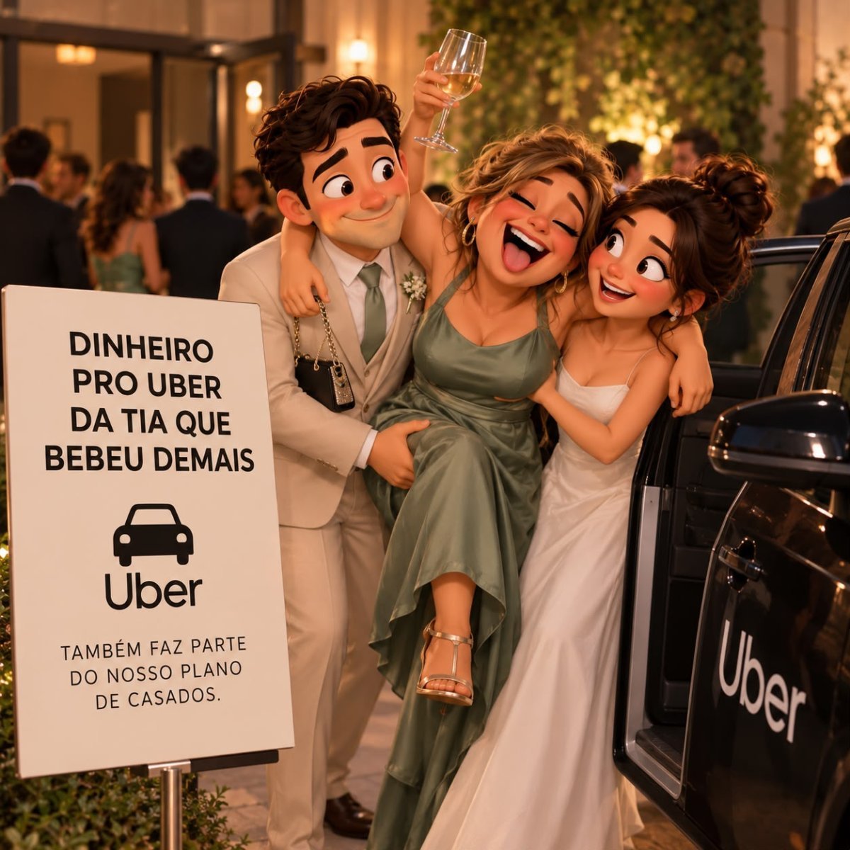 Dinheiro pro Uber da tia que bebeu demais